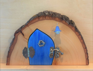 blue handcrafted tooth faerie door
